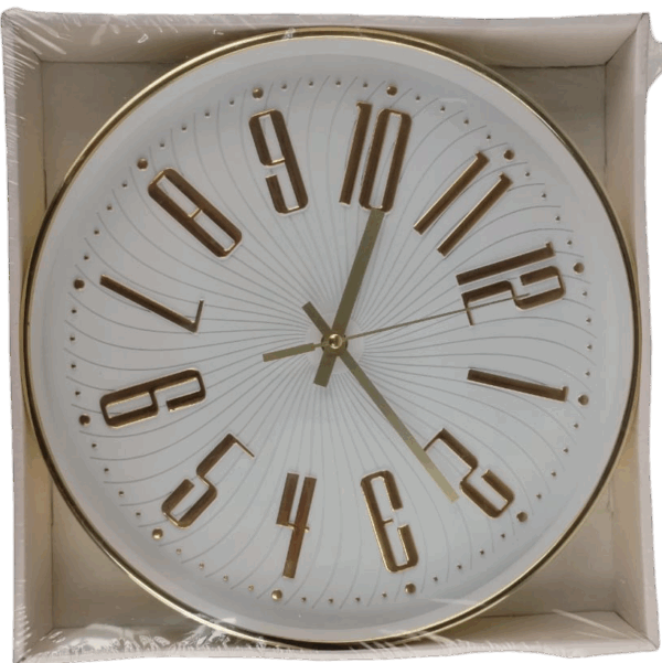 Casey Wall Clock Gold Outer Rim With Gold Details