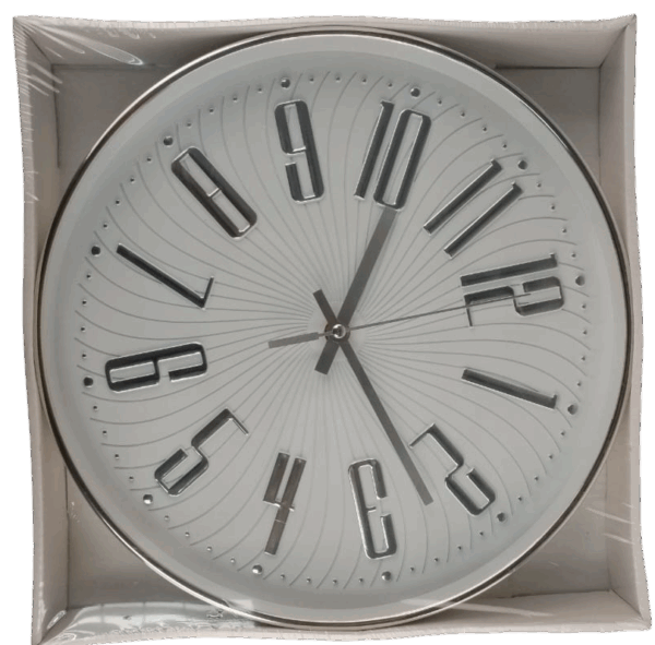 Casey Wall Clock Silver Outer Rim With Silver