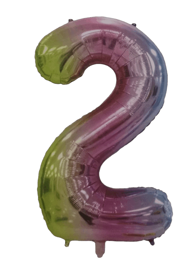 Casey 102cm Rainbow Balloon Number 2