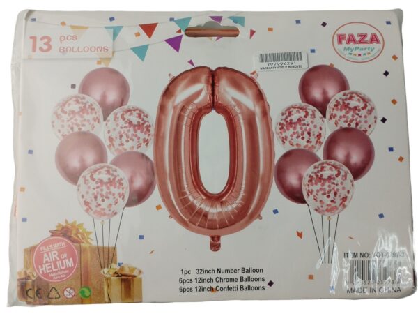 Casey 13pc Rose Gold and White Balloon Set Nr.0