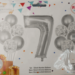 Casey 13pc Silver and White Balloon Set Nr.7