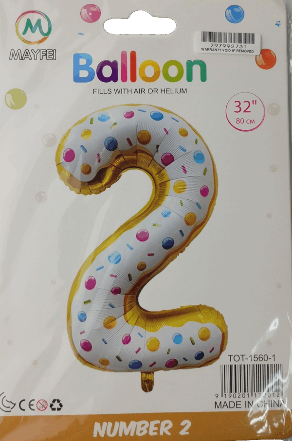 Casey 102cm Donut Balloon Number 2