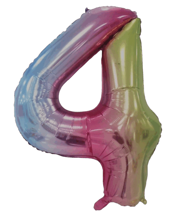 Casey 102cm Rainbow Balloon Number 4