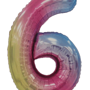 Casey 102cm Rainbow Balloon Number 6
