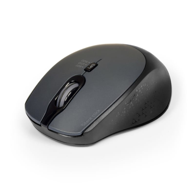 Port Connect Silent 1600DPI 3 Button Wireless Mouse - Black - Image 2