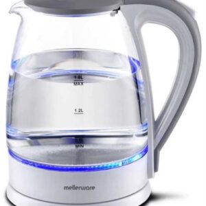 Mellerware 360 Degree 1.8L Glass White Cordless Kettle