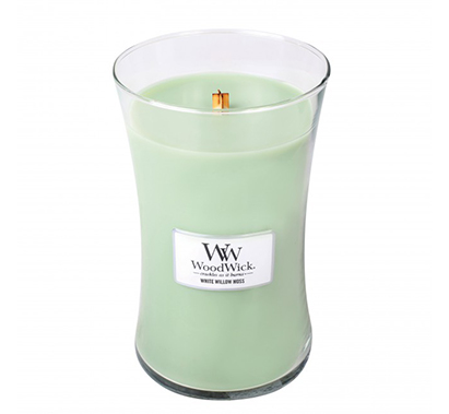 Woodwick White Willow Moss Large Candle jar