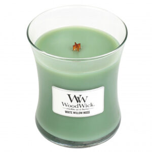 Woodwick White Willow Moss Candle Medium Jar Retail Box No