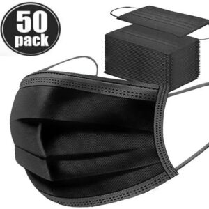 Casey 3 Ply Disposable Face Mask with Earloop 50 Per Pack - black