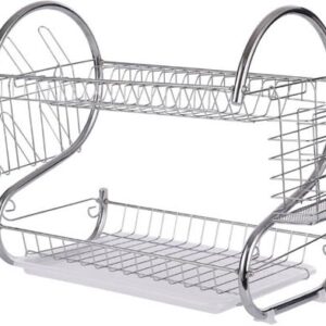 Casey 2 Layer 43cm Stainless Steel Large Dish Rack