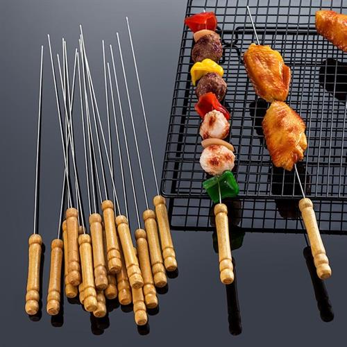 Casey 12-Piece Stainless Steel BBQ Kebab Skewers 30cm Length