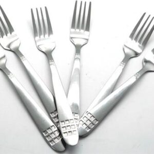 Casey Catering 6 Piece Stainless Steel Dinner Dessert Forks Square Design