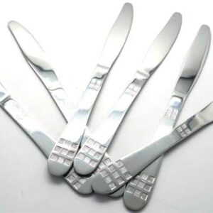 Casey Catering 6 Piece Stainless Steel Dinner Knives Set Square Design