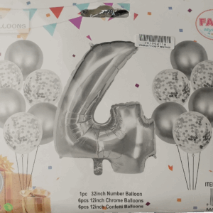 Casey 13pc Silver and White Balloon Set Nr 4