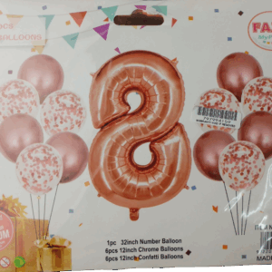 Casey 13pc Rose Gold and White Balloon Set Nr 8