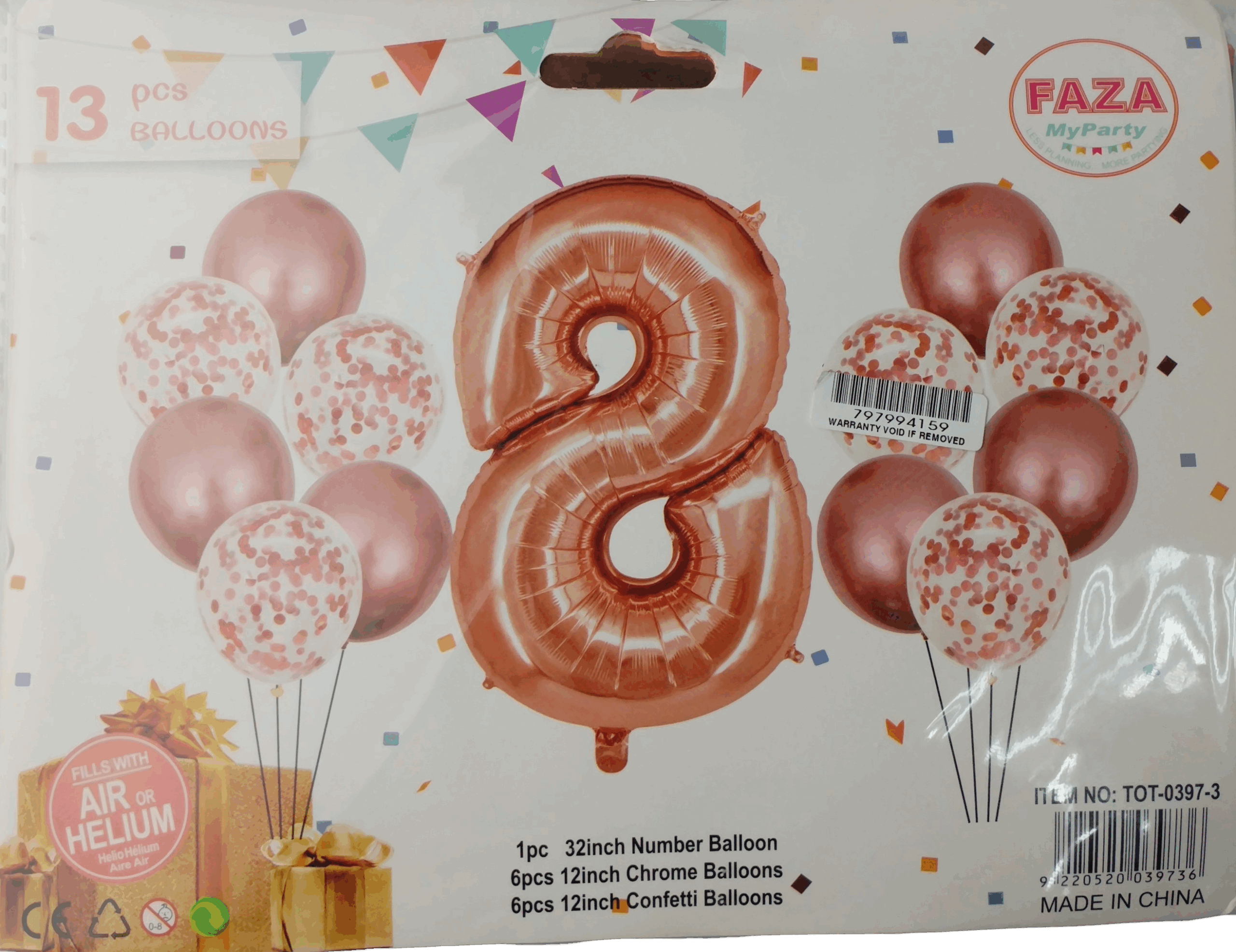 Casey 13pc Rose Gold and White Balloon Set Nr 8