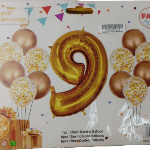 Casey 13pc Gold and White Balloon Set Nr 9