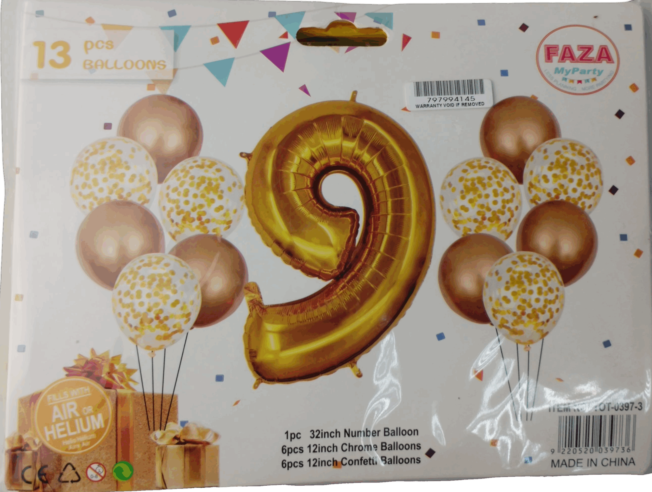 Casey 13pc Gold and White Balloon Set Nr 9