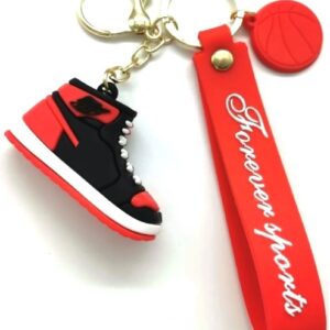 Casey High Top Mini Sneaker Design 3D KeyChain Red And
