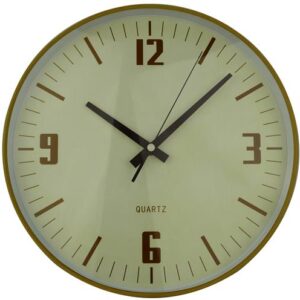 Casey Wall Clock Pine Woodgrain Beige