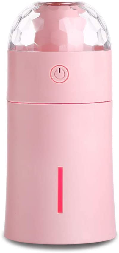 CaseyMagic Pink Led Light 175ml USB Humidifier Air Purifier Mist