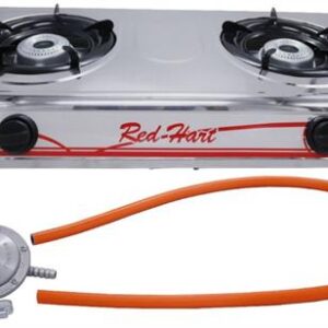 Casey Red 2 Plate Stainless Steel Gas Stove
