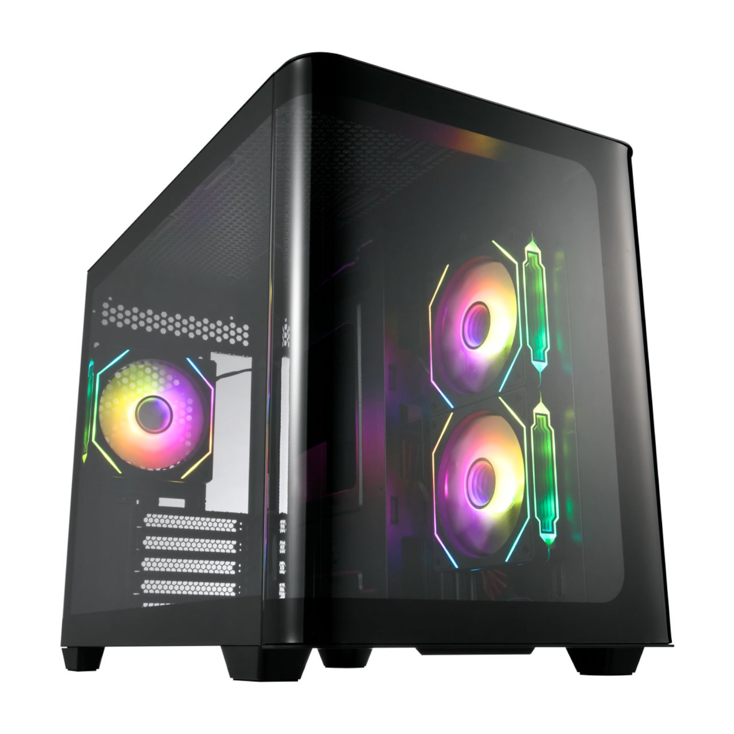 FSP S380 ARGB M-ATX Mid Tower Gaming Chassis - Black - Image 2