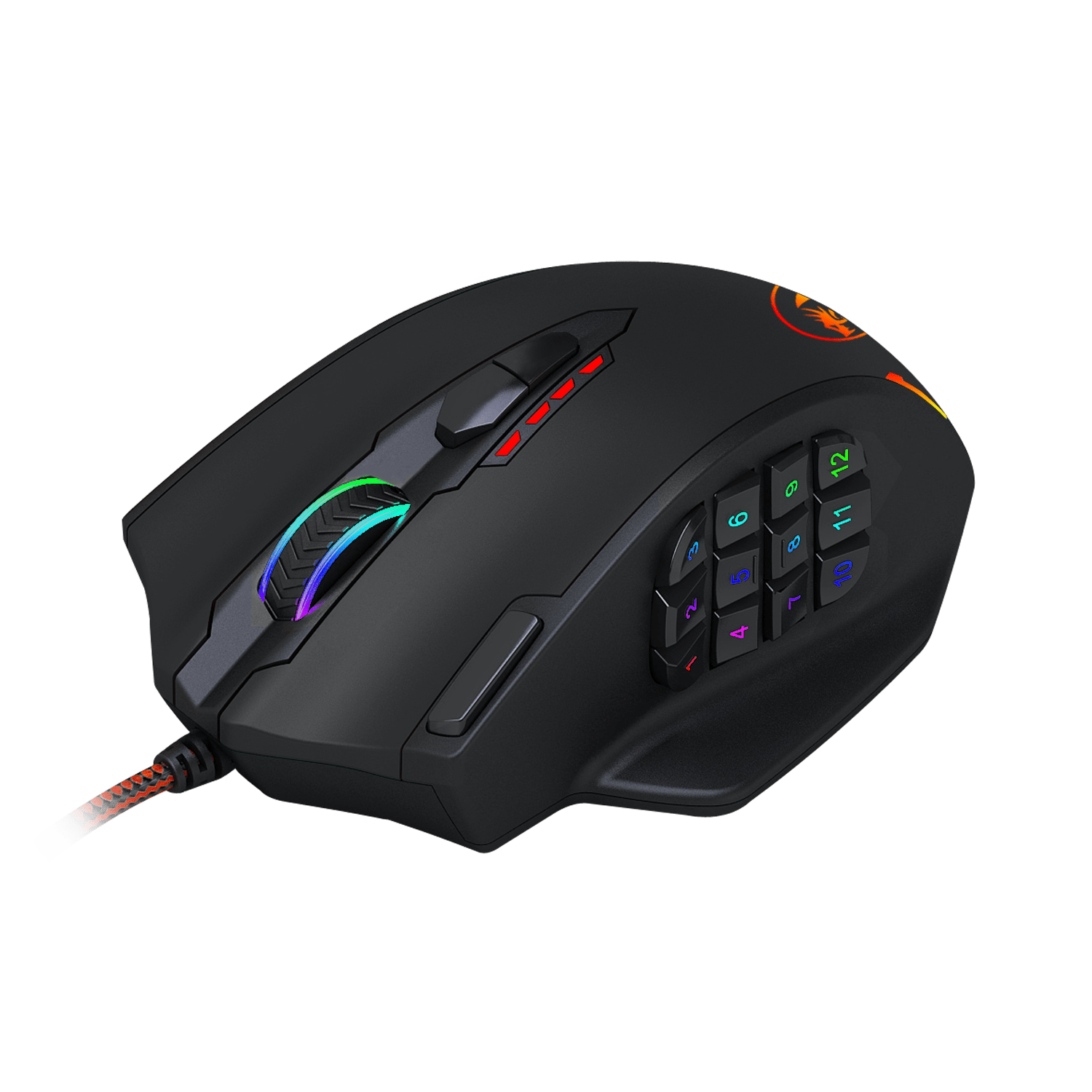 REDRAGON IMPACT 12400DPI MMO Gaming Mouse - Black - Image 2