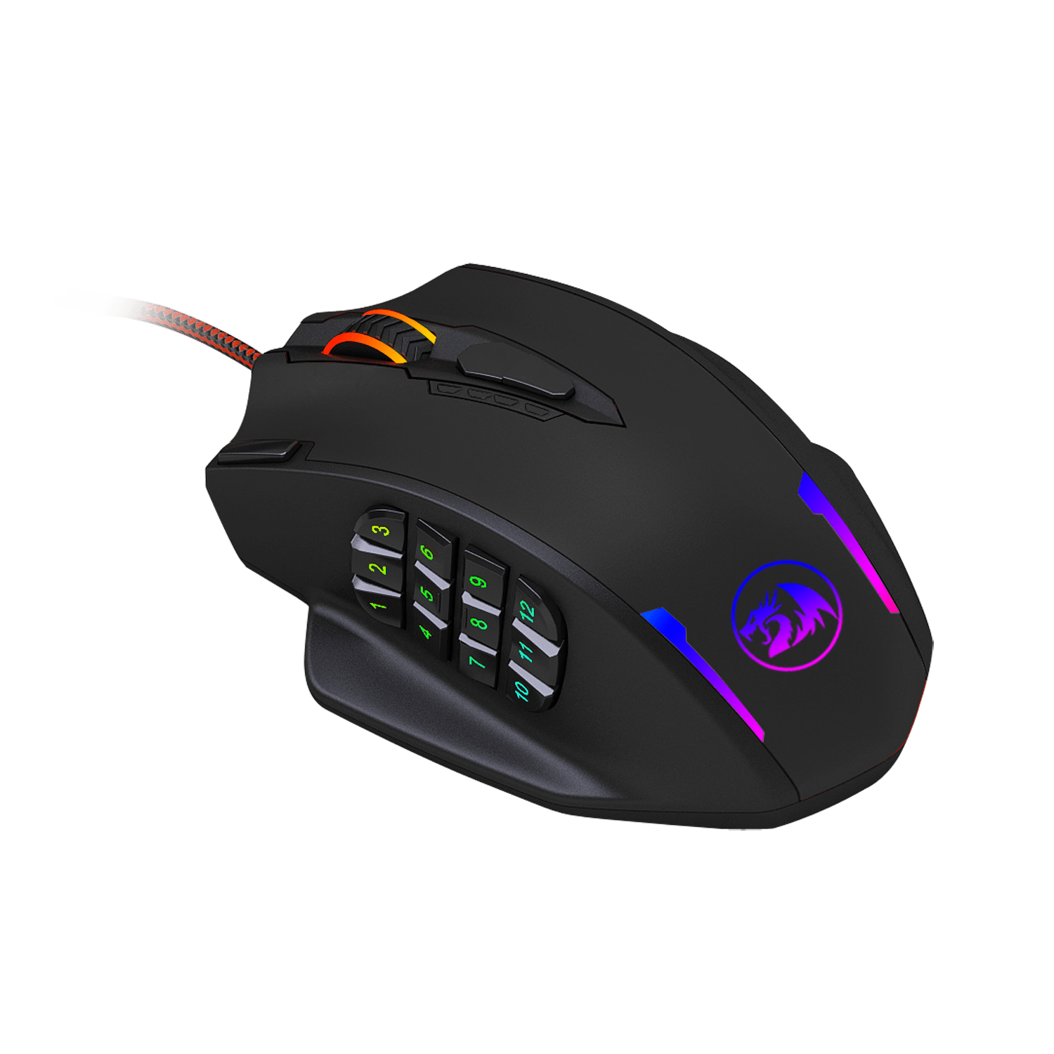 REDRAGON IMPACT 12400DPI MMO Gaming Mouse - Black - Image 3