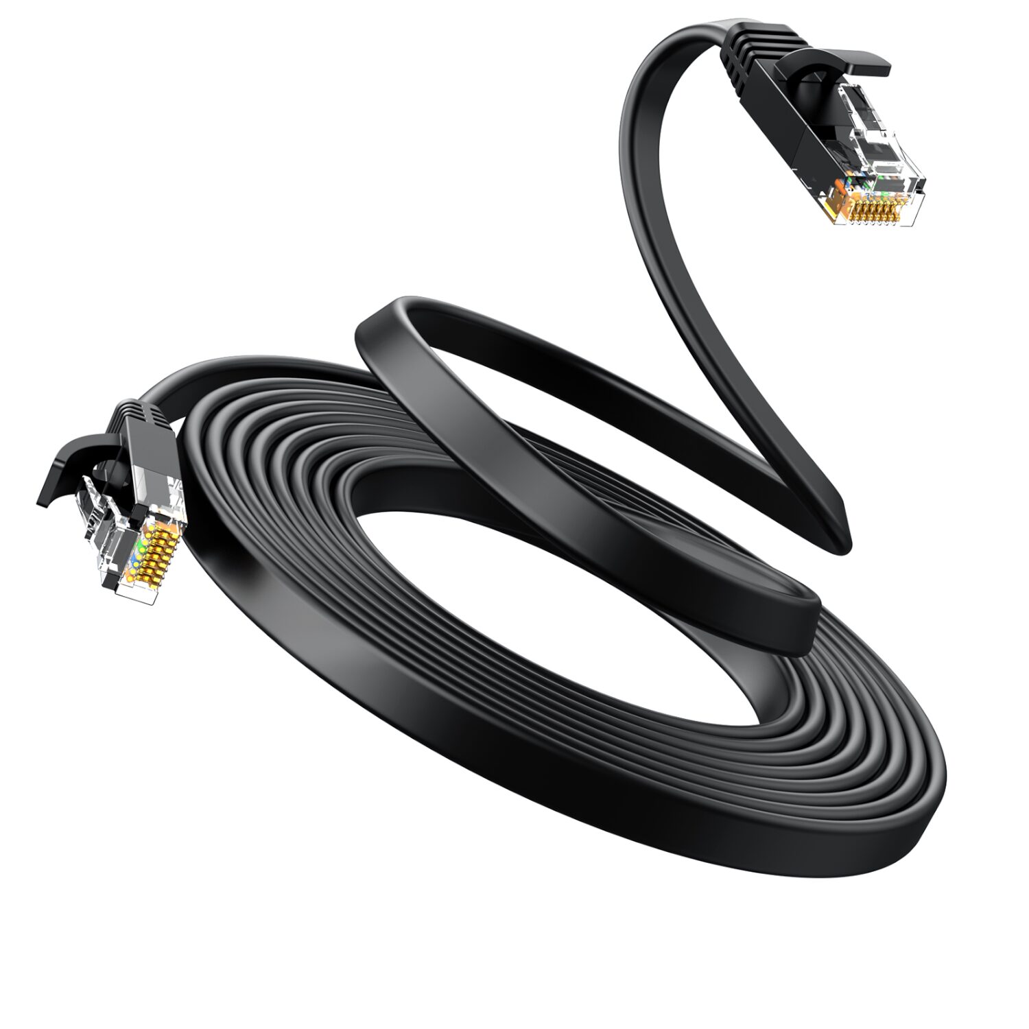 UGREEN NW102 Cat6 U/UTP Flat Ethernet Cable 0.5m - Black - Image 3