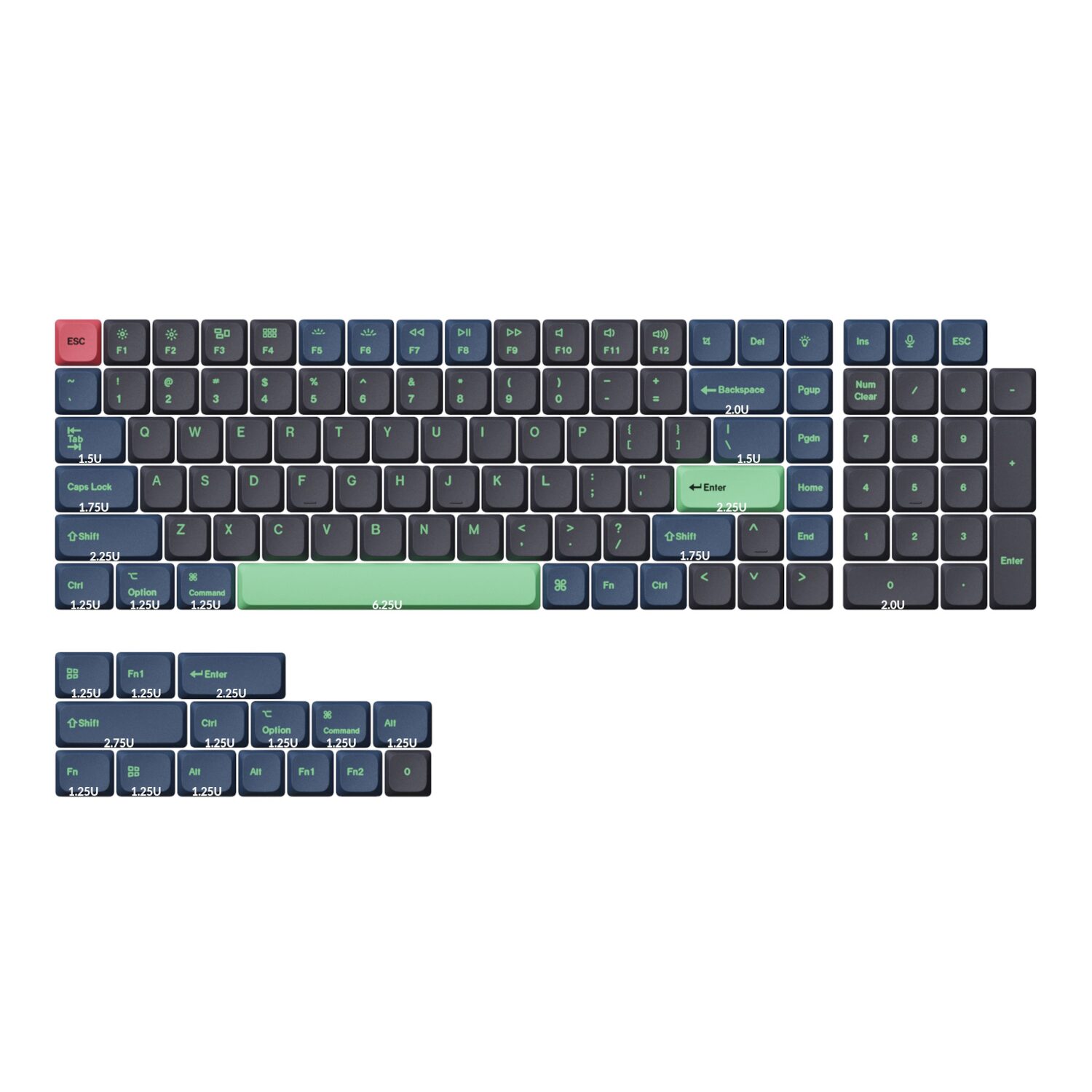 Keychron Low Profile Dye-Sub PBT LSA Full Set Keycap Set – Hacker Edition (133 Keys, PBT, Low Profile) - Image 2