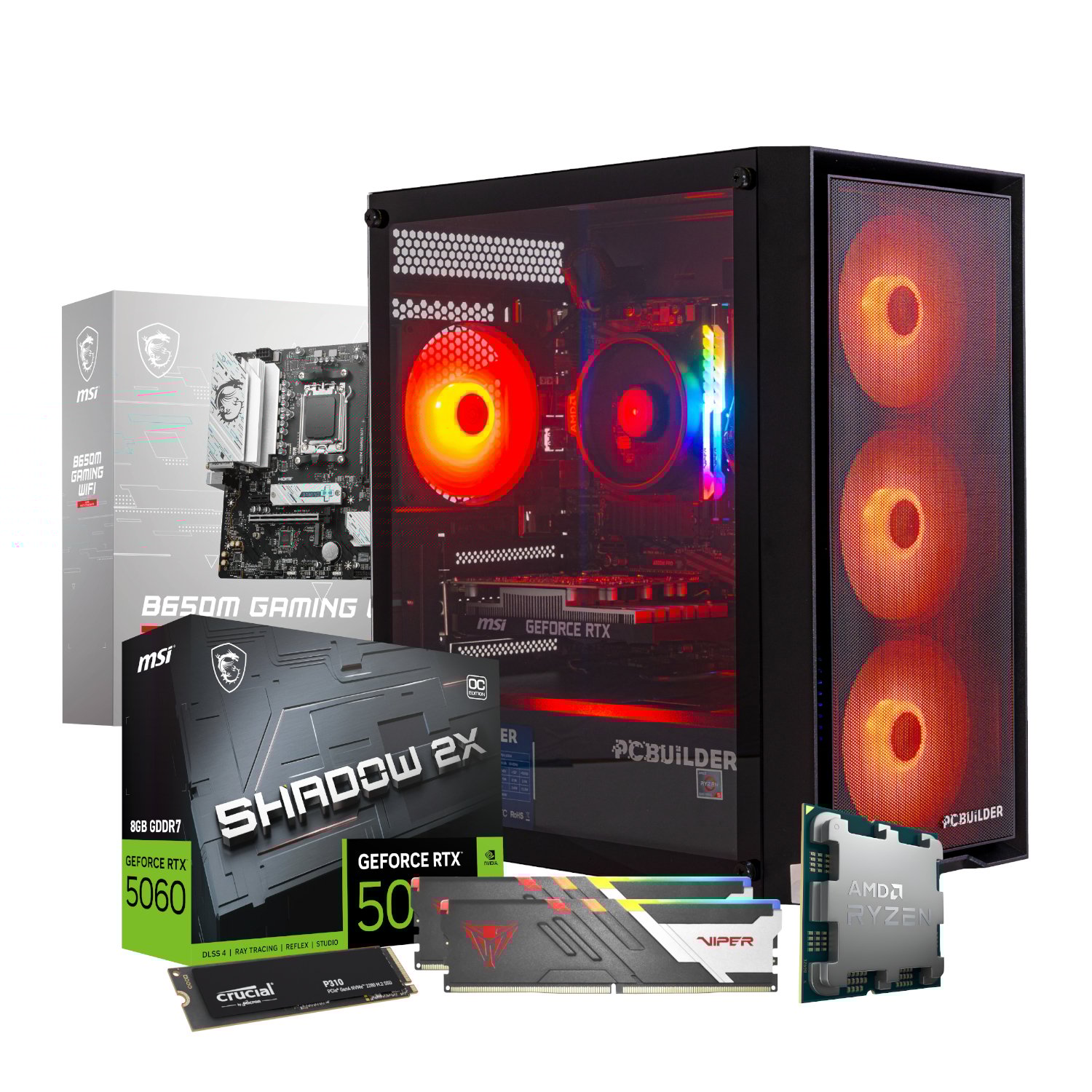 PCBuilder Ryzen 5 8400F RECON Windows 11 Gaming PC - Image 2