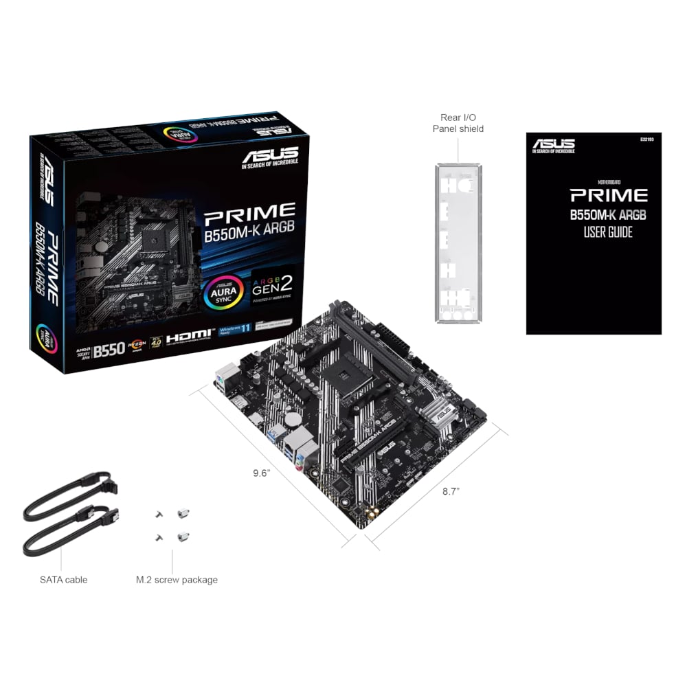 Asus PRIME B550M-K ARGB AM4 M-ATX Motherboard - Image 5