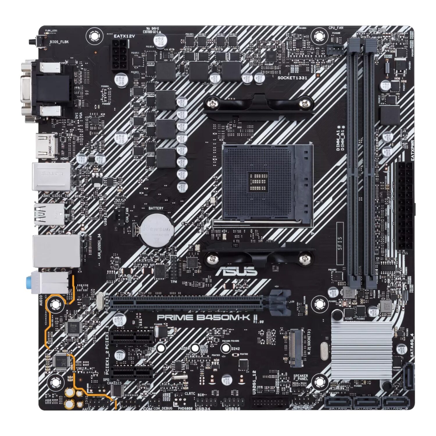 ASUS PRIME B450M-K II mATX Motherboard - AM4, DDR4, HDMI, M.2, USB3.2 - Image 2