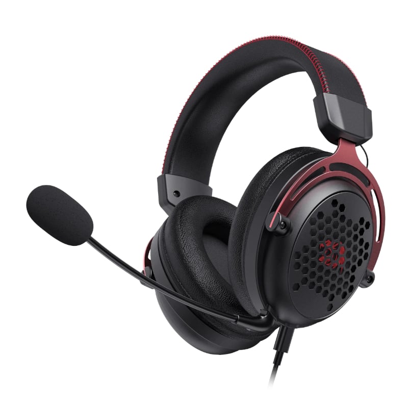 REDRAGON Over-Ear DIOMEDES Honeycomb 3.5mm AUX Gaming Headset - Black - Image 2
