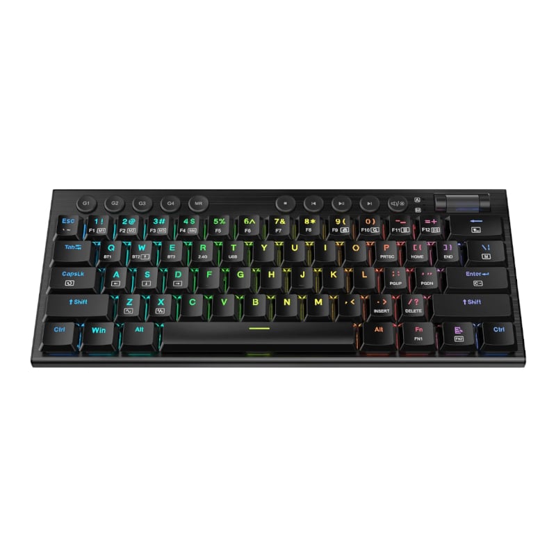 REDRAGON Horus Mini Pro 61Key Wireless Bluetooth Red Switch RGB Low Profile Gaming Mechanical Keyboard - Black - Image 5