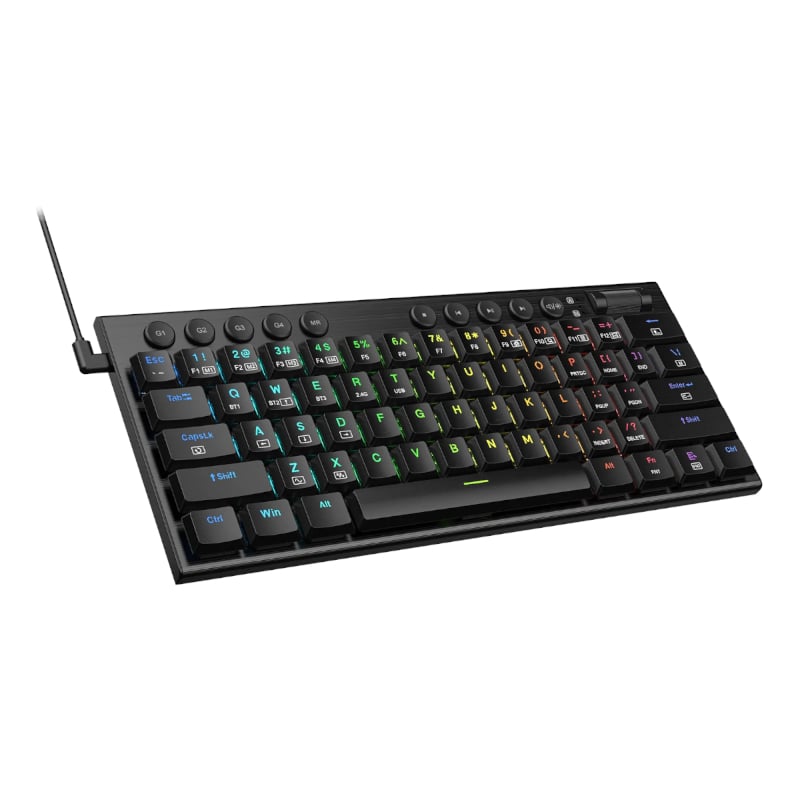 REDRAGON Horus Mini Pro 61Key Wireless Bluetooth Red Switch RGB Low Profile Gaming Mechanical Keyboard - Black - Image 3