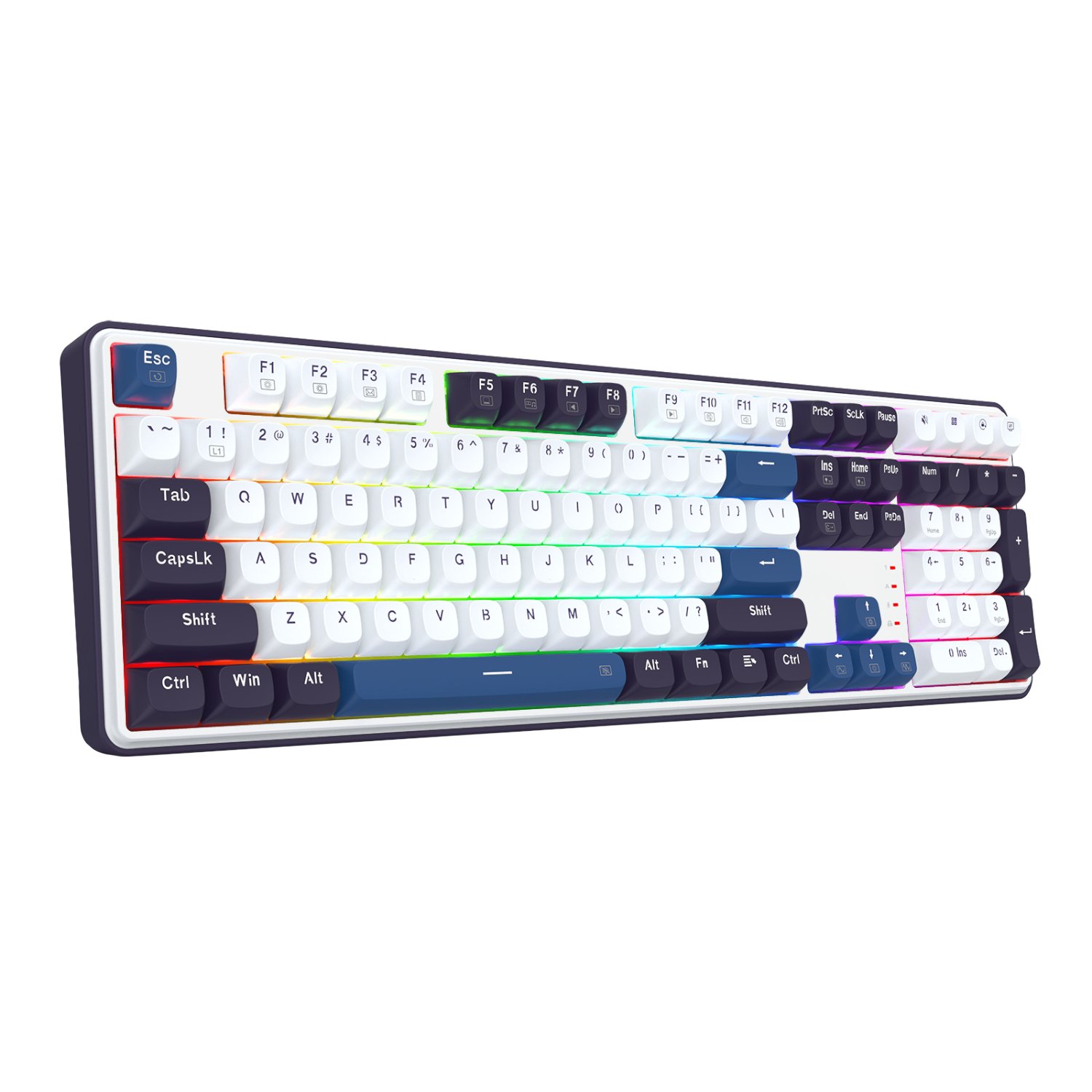 Redragon K689 WYVERN RGB Wired Mechanical Keyboard - White/Black - Image 2