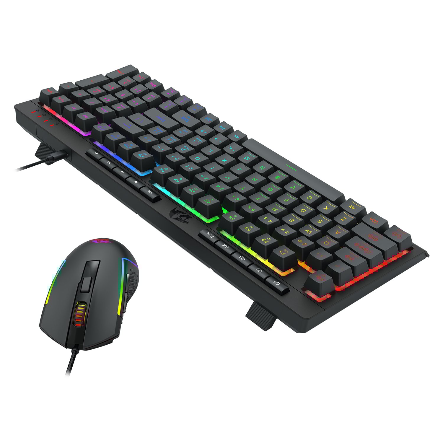 Redragon 4-in-1 Keyboard | Mouse | Mousepad | RGB Headset Gaming Combo - Image 5
