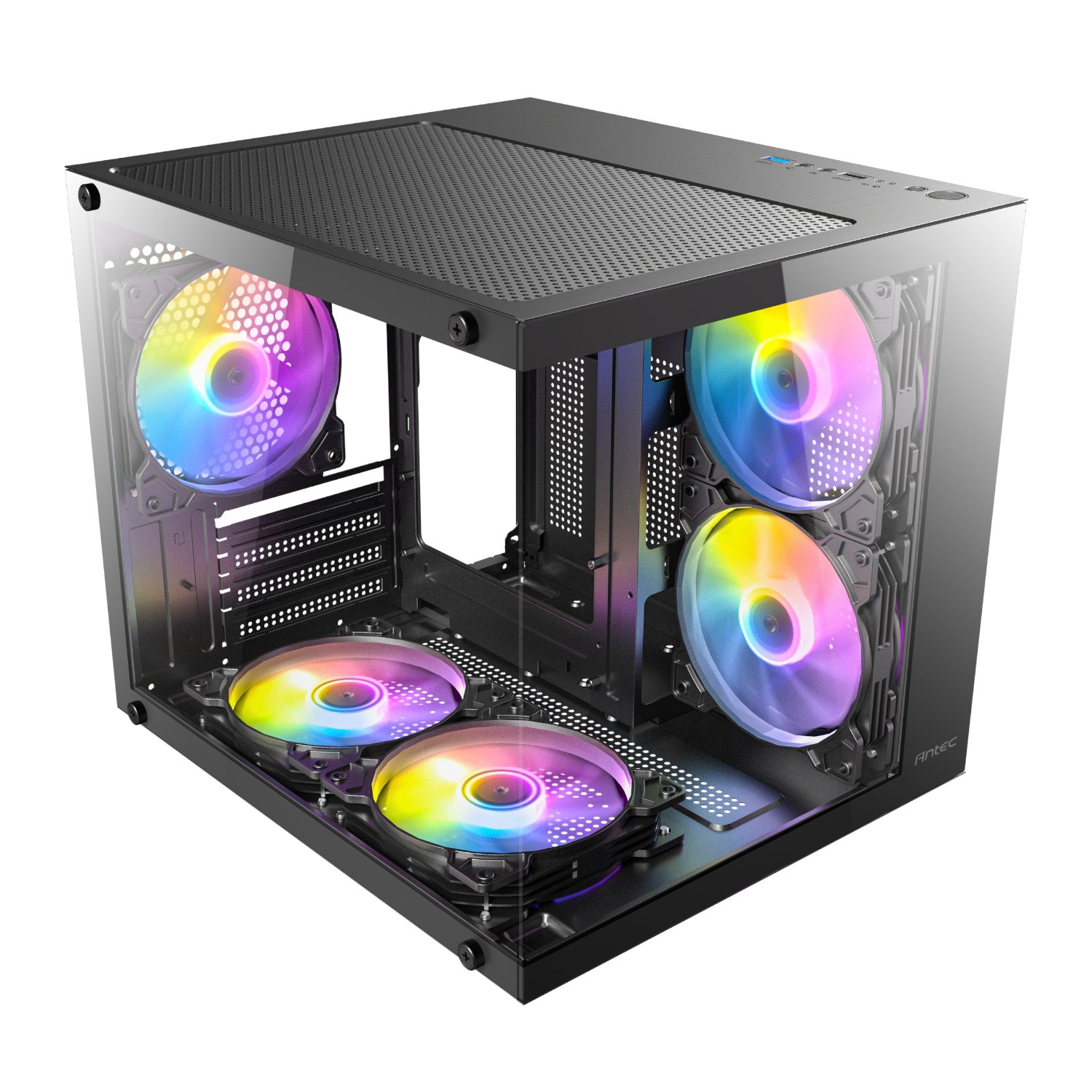 Antec VCX20M RGB Elite Micro-ATX | ITX Mini-Tower Gaming Chassis - Black - Image 5