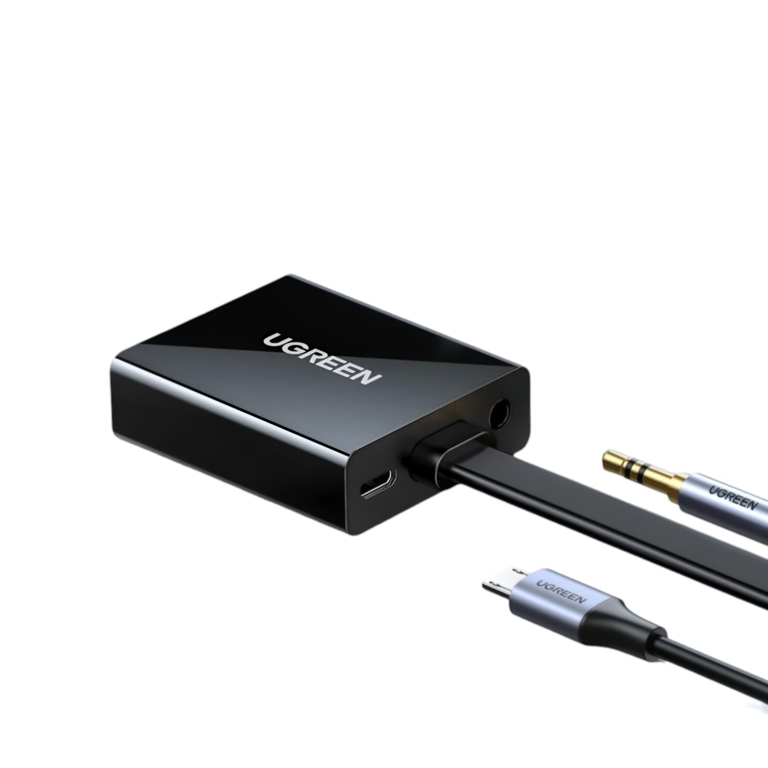 UGREEN HDMI to VGA Adapter, with 3.5mm Audio and Power Port - Black - Image 2