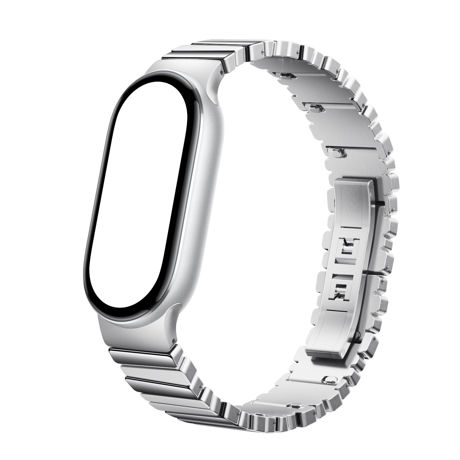 Xiaomi Smart Band 10 Asymmetrical Metal Strap – Silver - Image 2