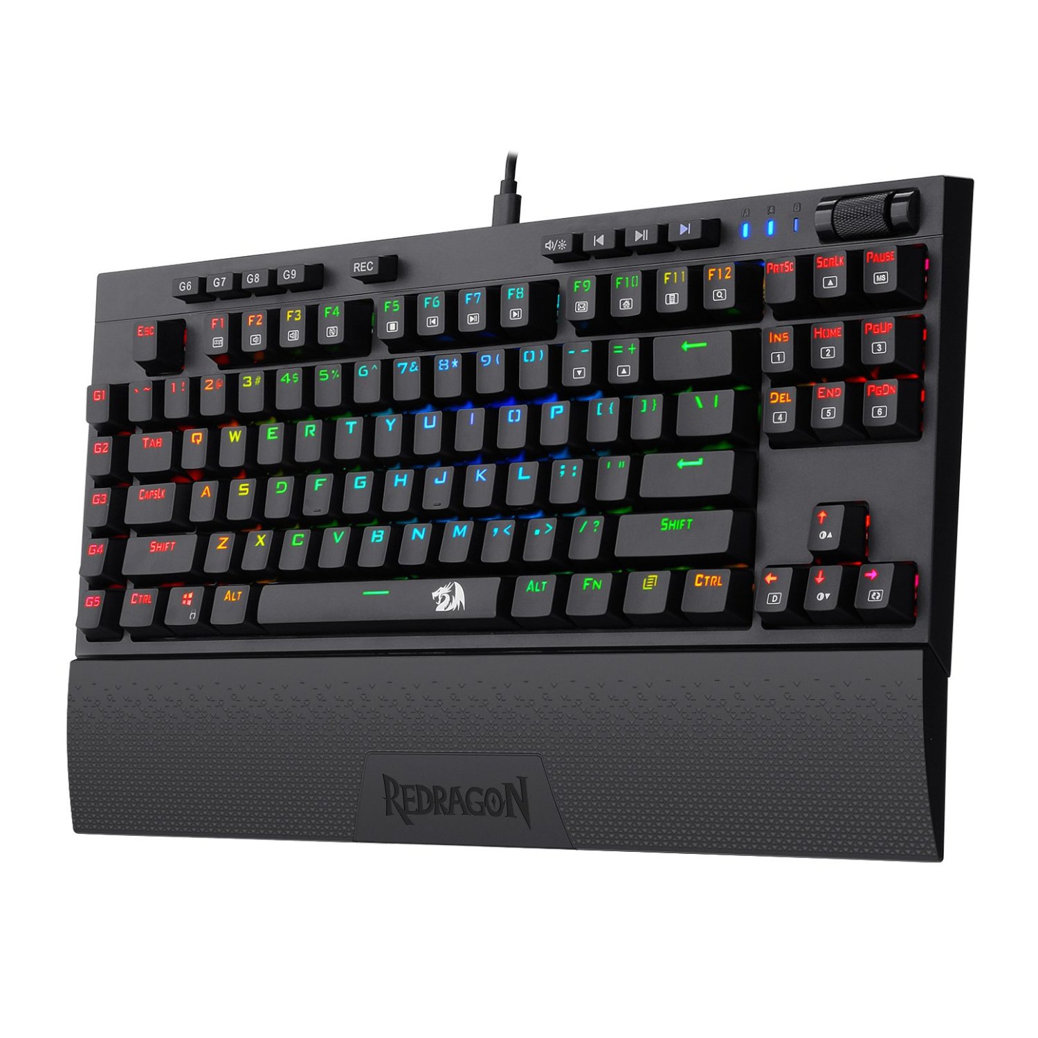 Redragon K588 RGB Pro BROADSWORD TKL Mechanical Wired Gaming Keyboard - Black - Image 2