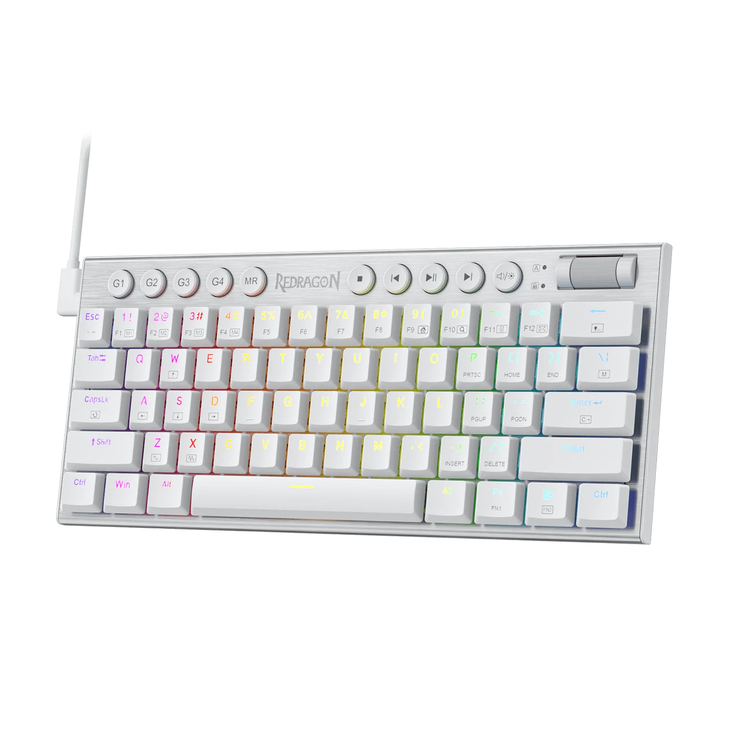 Redragon K632 HORUS Mini 60% RGB Wired Gaming Keyboard – White - Image 2