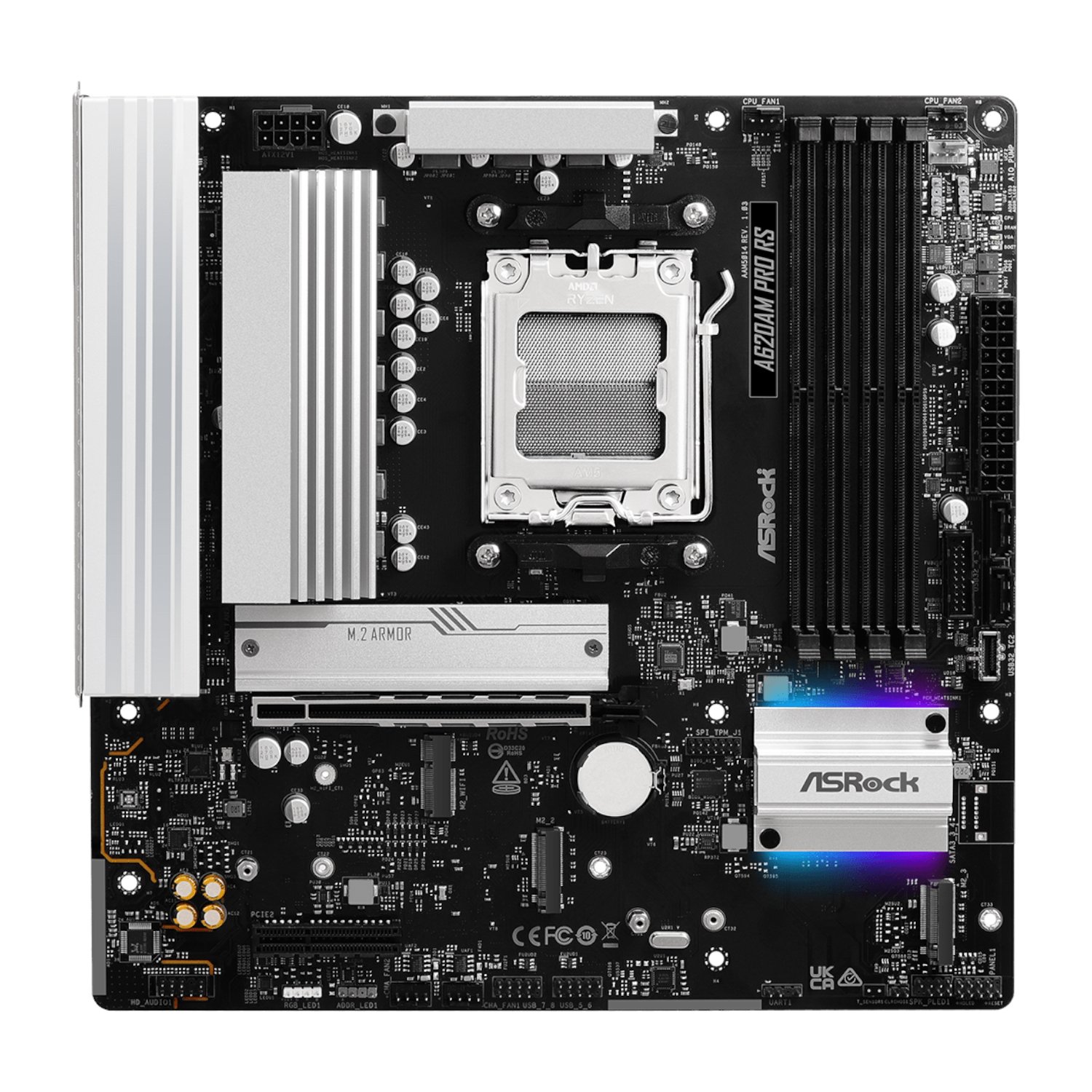 ASRock A620AM Pro RS AM5 M-ATX Motherboard - Image 2
