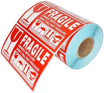 UniQue Fragile 90mm x 50mm Label Sticker Roll
