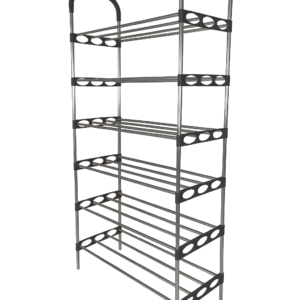 Nordic Wind Black 6 Tier 18 Shoe Steel Rack