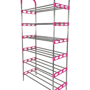 Nordic Wind Pink 6 Tier 18 Shoe Steel Rack
