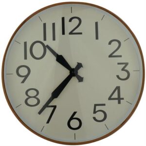 Casey Wall Clock Pine Woodgrain Beige