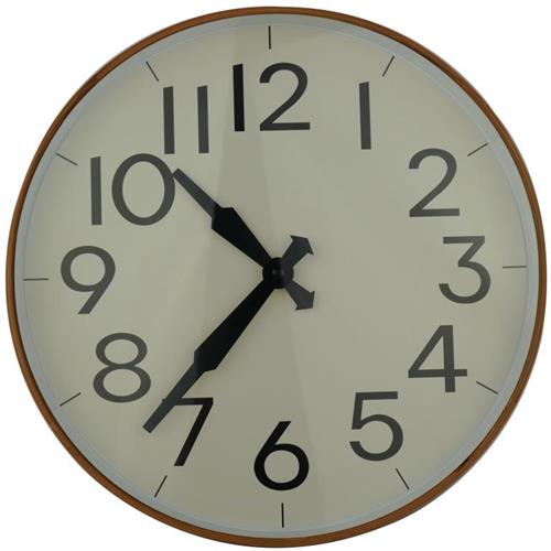 Casey Wall Clock Pine Woodgrain Beige